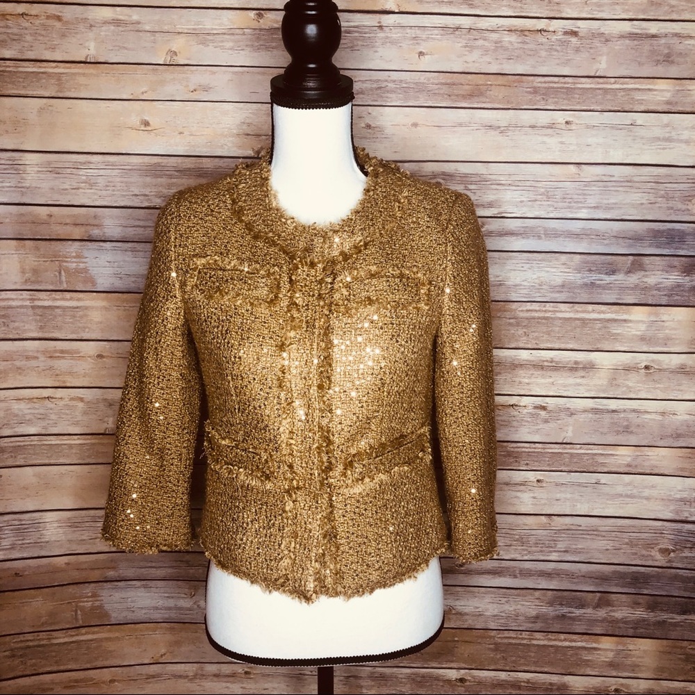 Gold Sparkle Tweed Michael Kors Blazer Gem